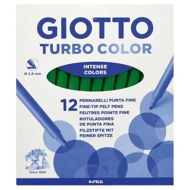 Rotulador Giotto Turbo Color 12 unid verde oscuro
