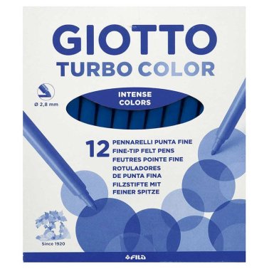 Rotulador Giotto Turbo Color 12 unid azul ultramar