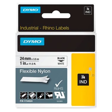 Cinta Dymo Rhino nylon 24mm x 3,5m Negro/Blanco