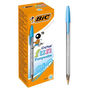 Bolígrafo Tinta Aceite Bic Cristal Fun Azul Turquesa