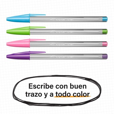 Bolígrafo Tinta Aceite Bic Cristal Fun Colores Surtidos