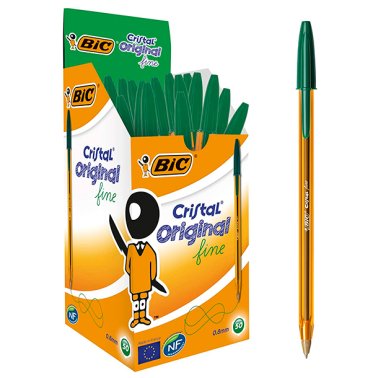 Bolígrafo Tinta Aceite Bic Cristal Fine Verde