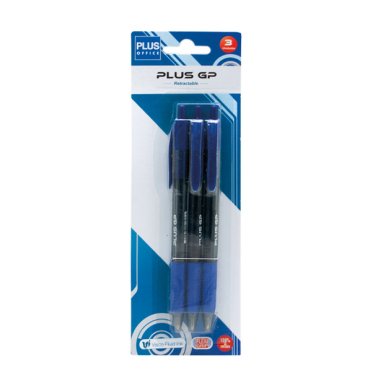Bolígrafo Tinta Viscosidad Extrema Plus Office Trio GP Azul Blíster /3 ud.