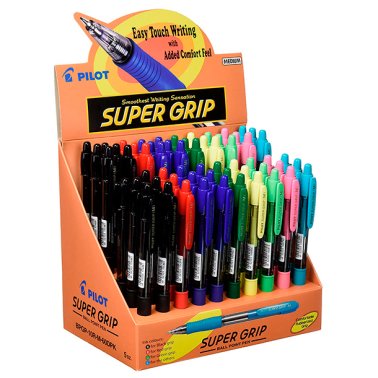 Bolígrafo Tinta Aceite Pilot Super Grip Colores Surtidos Expositor /60 ud.