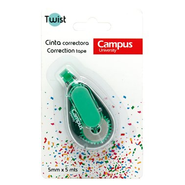 Corrector en Cinta Campus University Twist 5mm x 5m Verde Blíster /1 ud.