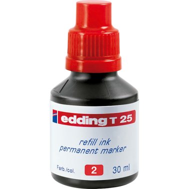 Tinta Edding T-25 25ml. Rojo