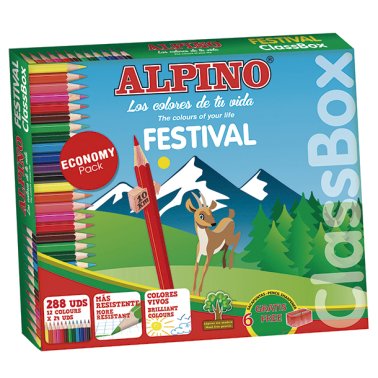 Lápices de Colores Alpino Festival 12 Colores x 24 ud.