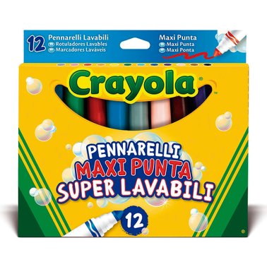Rotuladores Crayola Superlavable Maxi Punta 12 Colores
