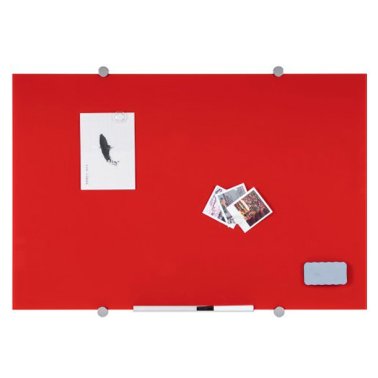 Pizarra Cristal Bi-Office Magnética Roja 150x120cm