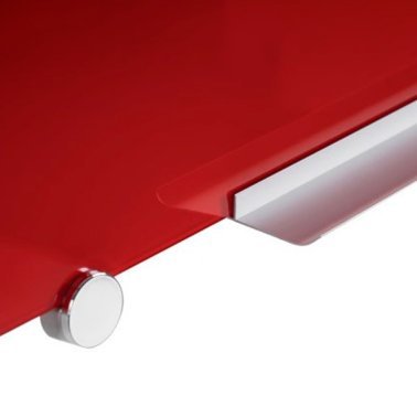 Pizarra Cristal Bi-Office Magnética Roja 150x120cm