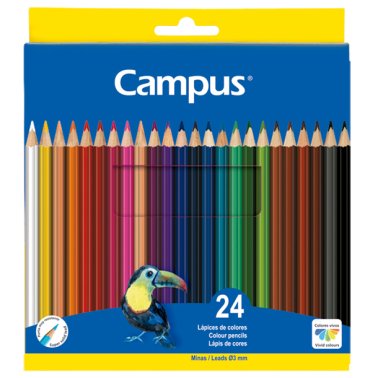 Lápices de Colores Madera Campus College 24 Colores