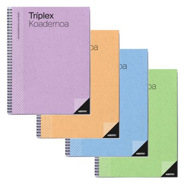 Cuaderno Tríplex Additio Folio Euskera Colores Surtidos