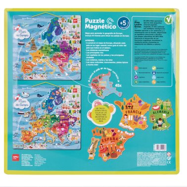 Juego Educatico Puzzle Magnético Europa Apli Kids