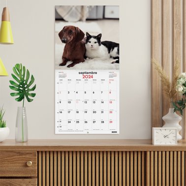 Calendario Finocam 2024 de Pared  Perros y Gatos