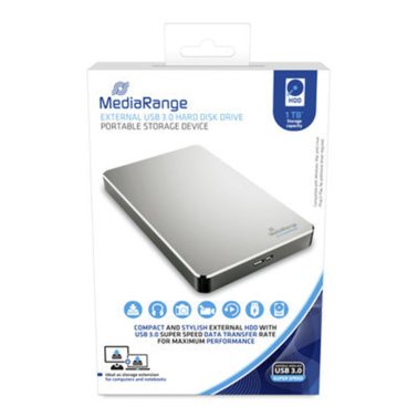 Disco Duro Externo MediaRange HDD USB 3.0 1Tb Plata
