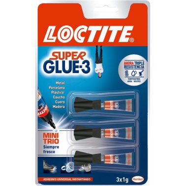 Pegamento Líquido Loctite Super Glue-3 mini Trio Pack 3 Unidades X 1g
