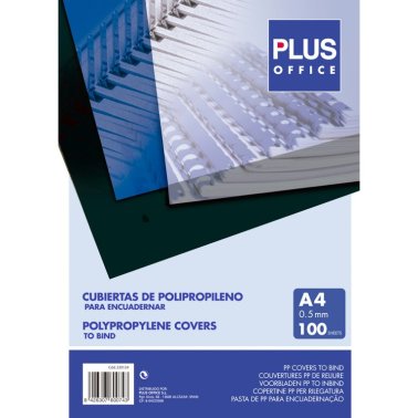 Cubierta Encuadernar Plus Office A4 Plástico Transparente 500 micras 100 ud