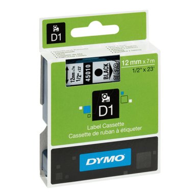Cinta Dymo D1 12mm x 7m Negro/Transparente