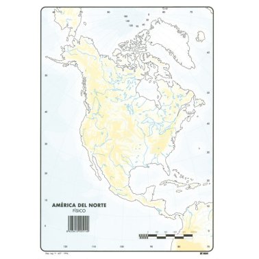 Mapa Mudo América Norte Físico