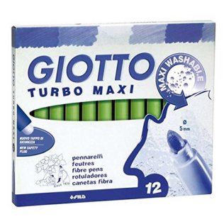 Rotulador Giotto Turbo Maxi 12 unid verde claro