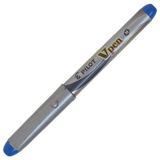 Pluma Pilot V-Pen Silver Azul