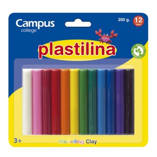 Plastilina Campus College 200g. 12 Colores