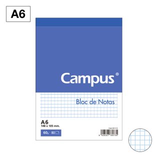 Bloc Notas Microperforado Campus A6 60g 80h Cuadrícula 4 mm