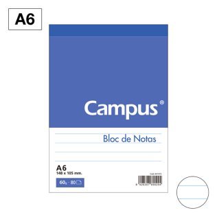Bloc Notas Microperforado Campus A6 60g 80h Horizontal
