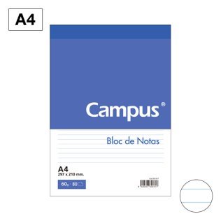 Bloc Notas Microperforado Campus A4 60g 80h Horizontal