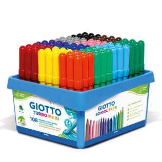 Rotuladores Giotto Turbo Maxi 12 Colores x 8 ud.