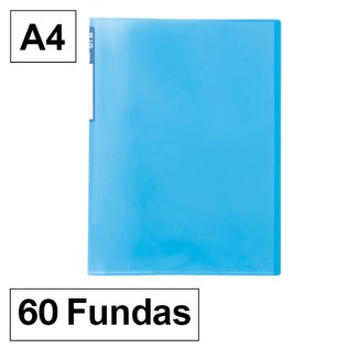 Carpeta Plus Office 6060 A4 60 Fundas Azul