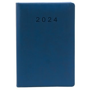 Agenda Plus Ronda 2024 Azul A5 Día Página tacto Cuero