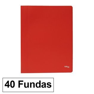 Carpeta Flexible Plus Office A4 Rojo 40 Fundas