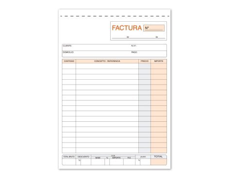 Talonario Facturas Plus Office Natural 145 x 207 mm Duplicado 50 Juegos