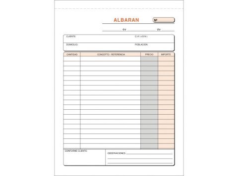 Talonario Albaranes Plus Office Natural 145 x 207 mm Duplicado 50 Juegos