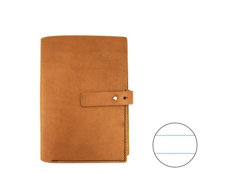 Agenda Piel Plus Office Rayado Horizontal Marrón Claro