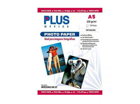 Papel Fotográfico Plus Office A5 230g 20 Hojas