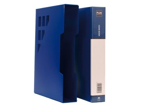 Carpeta Plus Office A4 Plástico Rígido con Cajetín 80 Fundas Azul