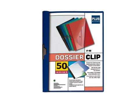 Dossier Plus Office F-18 Pinza Metálica A4 Azul 50 Hojas
