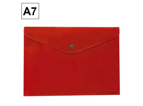 Sobre 2017 Plus Office A7 Plástico Apaisado Broche Rojo