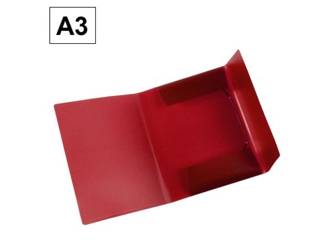 Carpeta Plus Office A3 Plástico Gomas y Solapas Roja