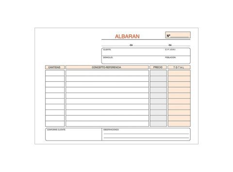 Talonario Albaranes Plus Office Apaisado 207 x 145 mm Duplicado 50 Juegos