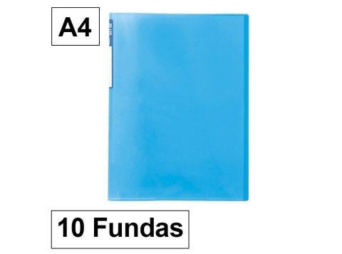Carpeta Plus Office 6010 A4 Plástico 10 Fundas Azul