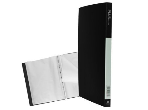 Carpeta Plus Office A4 Plástico Rígido 20 Fundas Negro