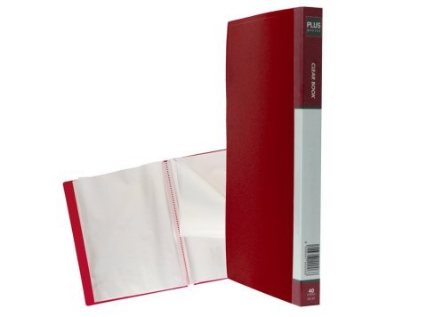 Carpeta Plus Office A4 Plástico Rígido 40 Fundas Rojo