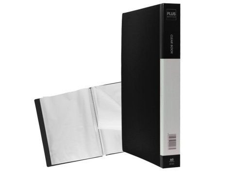 Carpeta Plus Office A4 Plástico Rígido 60 Fundas Negro