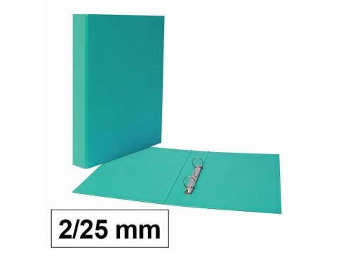 Carpeta Plus Office Folio Cartón Forrado PP 2 Anillas 25 mm Lomo 35 mm Verde