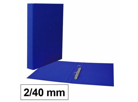 Carpeta Plus Office Folio Cartón Forrado PP 2 Anillas 40 mm Lomo 50 mm Azul