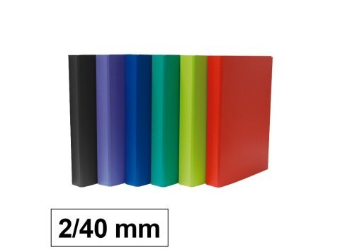 Carpeta Plus Office Folio Cartón Forrado PP 2 Anillas 40 mm Lomo 50 mm 6 Colores Surtidos 20 ud.