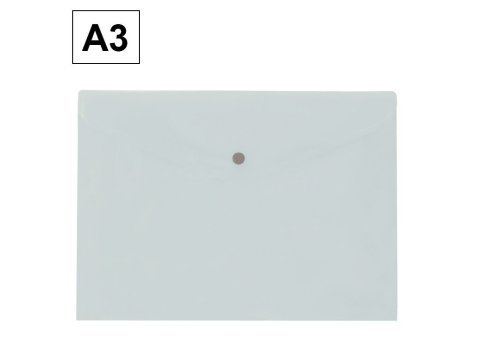 Sobre 2023 Plus Office A3 Plástico Apaisado Broche Transparente